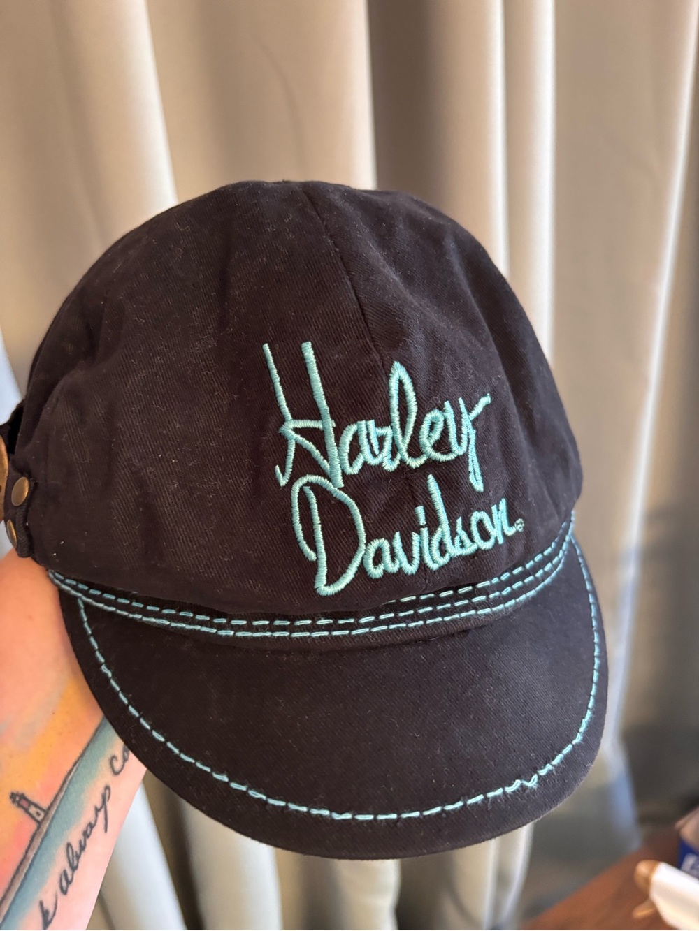 Harley-Davidson Black Cap with Teal Embroidery